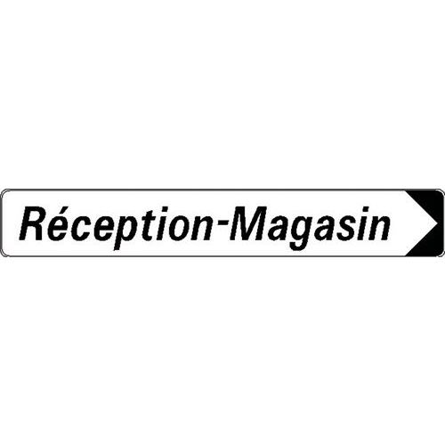 Panneau directionnel double message - Réception-magasin - Longueur 500 mm Panneau directionnel double message - Réception-magasin - Longueur 500 mm