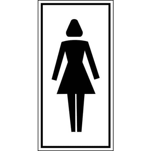 Pictogramme de signalisation noir et blanc - adhésif - Femme