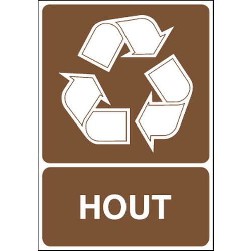 Hinweisschild für Mülltrennung - Holz