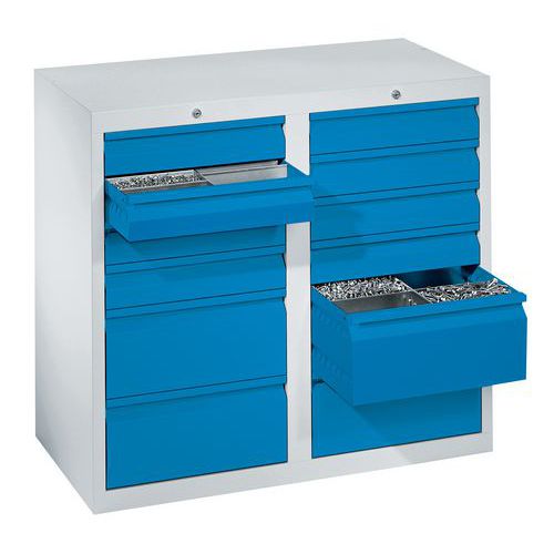 Armoire à tiroirs pour outils H90 - 2 colonnes - 12 tiroirs