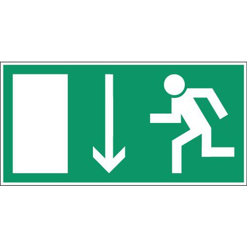 Schild für Evakuierung und Rettung - „Nooduitgang linksbeneden“ („Notausgang unten links“ auf Niederländisch) 