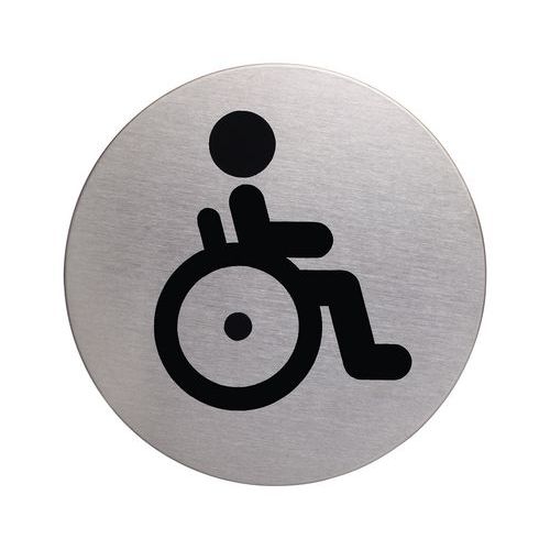 Pictogramme design rond 83 mmØ - Handicape - Durable