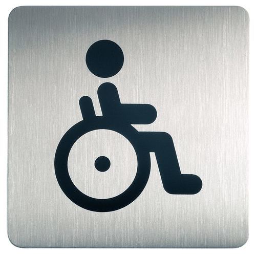 Schickes, quadratisches Piktogramm Toilette ­ Behinderte