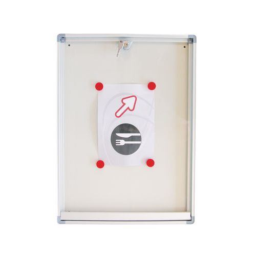 Vitrine d'intérieur Phoenix - Fond aluminium - Porte en plexiglass