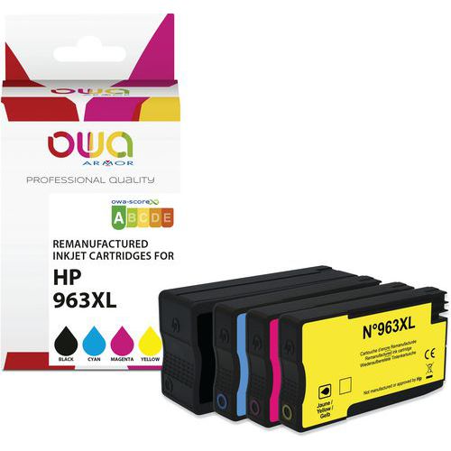 Wiederaufbereitete Druckerkartusche HP 963XL - 4 Farben - OWA