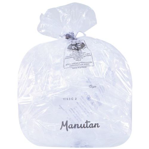 Sac-poubelle transparent - Déchet lourd - 30 à 110 L - Manutan Expert Sac-poubelle transparent - Déchet lourd - 30 à 110 L - Manutan Expert