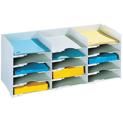 Trieur multicases horizontal - Gris - Paperflow