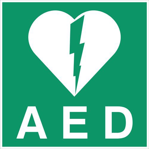 Schild für Evakuierung und Rettung - „AED“ - Aufkleber