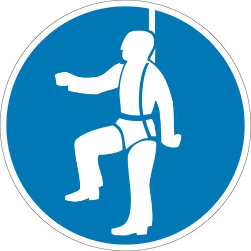 Gebotsschild - „Sicherheitsgeschirr tragen“ - steif