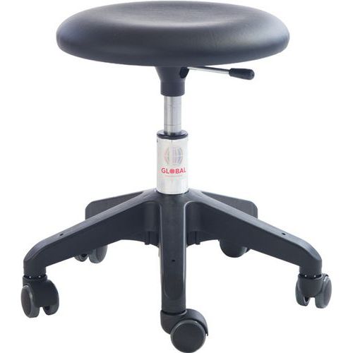 Hocker gepolstert Beta Octopus - Lederimitat - Niedrig - Global Professional Seating