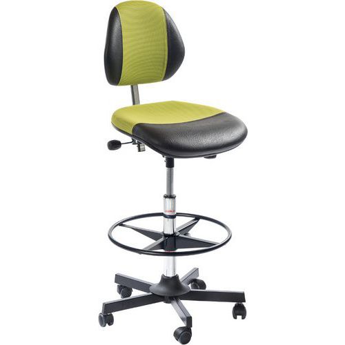 Siège atelier DUO - Imitation cuir et Tissu 3D - Haut - Global Professional Seating