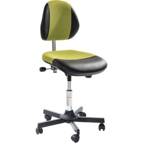 Werkstattstuhl DUO - Lederimitat und 3D-Stoff - Medium - Global Professional Seating