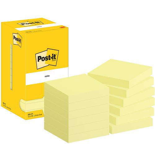 12x Post-it® Notes, 76 x 76 mm, Block, gelb - Post-it®