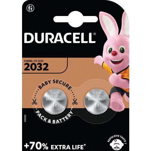 Pile bouton Lithium CR2032 - Pack de 2 - Duracell