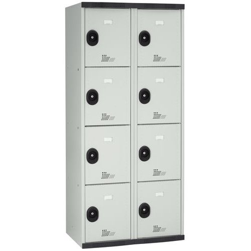 Vestiaire 8 cases Seamline Optimum® - 2 colonnes largeur 400 mm - Sur socle - Acial Vestiaire 8 cases Seamline Optimum® - 2 colonnes largeur 400 mm - Sur socle - Acial