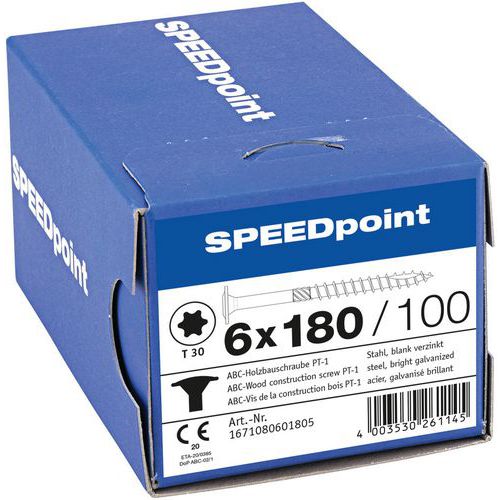 Packung mit 200 Holzbau-Tellerkopfschrauben TX Ø 6 mm – SpeedPoint Packung mit 200 Holzbau-Tellerkopfschrauben TX Ø 6 mm – SpeedPoint