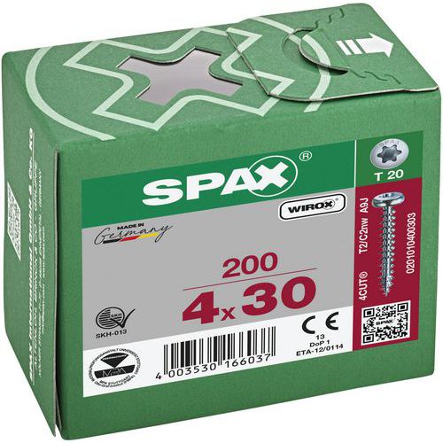 Packung mit 200 Rundkopf-Universalschrauben TX Ø 4 bis 5 mm – Spax Packung mit 200 Rundkopf-Universalschrauben TX Ø 4 bis 5 mm – Spax