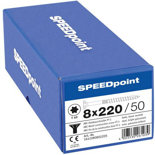 Packung mit 50 Senkkopf-Holzschrauben TX Ø 8 mm – SpeedPoint