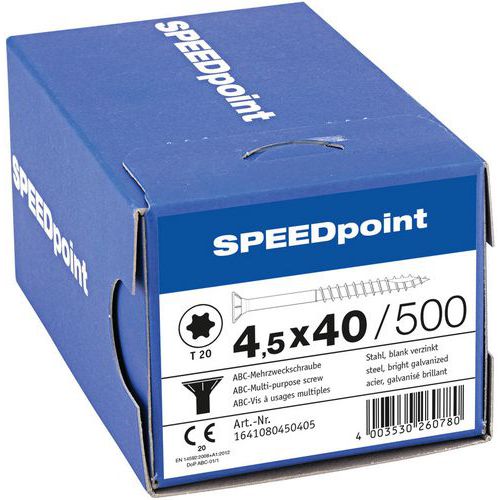 Packung mit Senkkopf-Mehrzweckschrauben TX Ø von 3,5 bis 5 mm – SpeedPoint