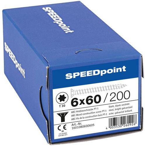 Packung mit Senkkopf-Holzbauschrauben TX Ø – SpeedPoint Packung mit Senkkopf-Holzbauschrauben TX Ø – SpeedPoint