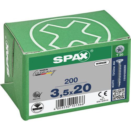 Boite de 200 vis universelles T-Star Plus à tête fraisée TX Ø - Spax