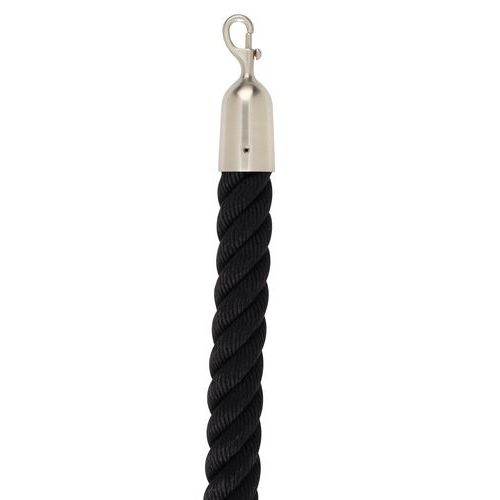 Seil für Kordelpfosten Luxor - Beltrac, Gebrauch: Tertiär Sektor, Farbe: Schwarz, Länge: 2000 mm