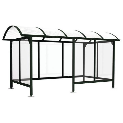 Raucherunterstand Standard - 4,50 x 2,50 m mit Vorderwand