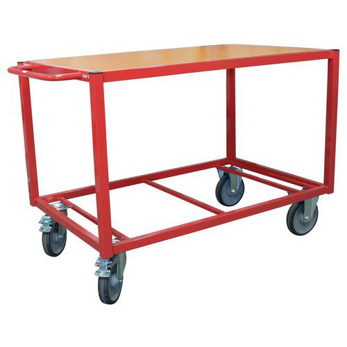 Wagen mit Holzplatte - TPE-Räder - Tragkraft 500 kg - FIMM