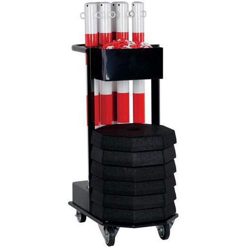 Wagen mit Pfosten, Kette und Sockeln - Crash Stop