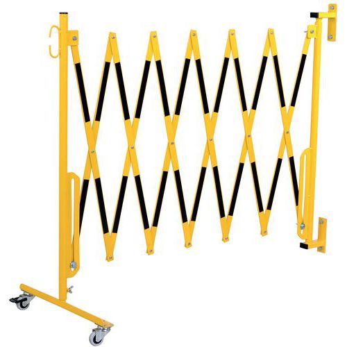 Ausziehbare Absperrung auf Rollen mit Wandbefestigung - Dancop