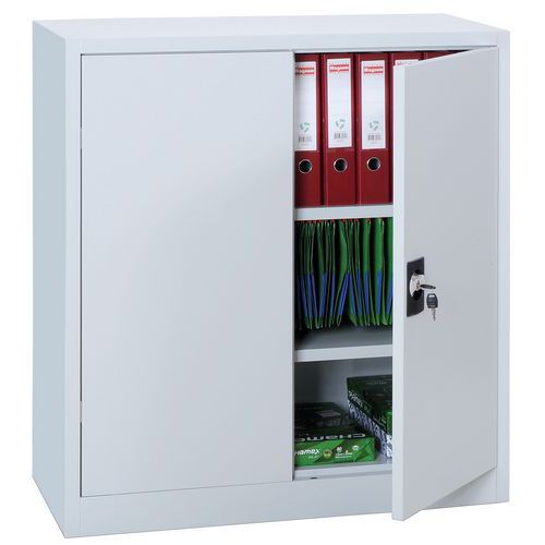 Niedriger Schrank mit Flügeltüren zur Selbstmontage - Breite 120 cm - Manutan Niedriger Schrank mit Flügeltüren zur Selbstmontage - Breite 120 cm - Manutan