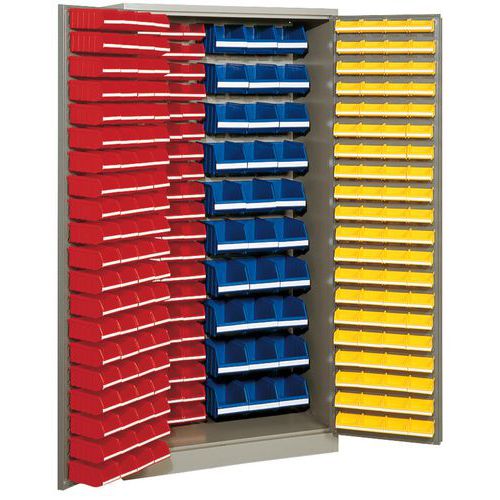 Armoire avec 273 bacs à bec - Haute - Avec portes aménagées Armoire avec 273 bacs à bec - Haute - Avec portes aménagées