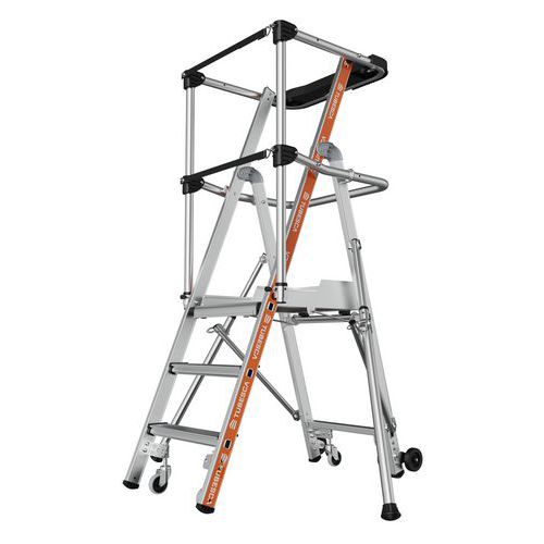 Mobile Plattform PIR PIRL Veloce mit Gurtgeländer - 2 bis 7 Sprossen - Tubesca Comabi