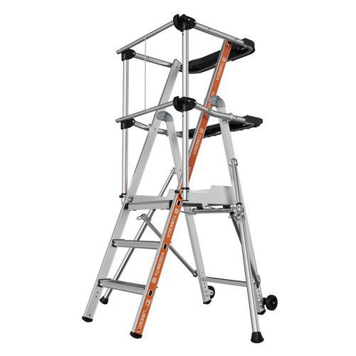 Plattform PIR PIRL Raptor mit 2 Ablagen - 2 bis 7 Sprossen - Tubesca Comabi