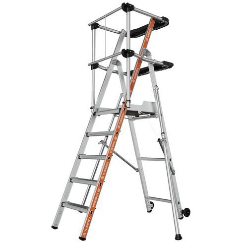 Plattform PIR PIRL Raptor mit 2 Ablagen - 2 bis 7 Sprossen - Tubesca Comabi