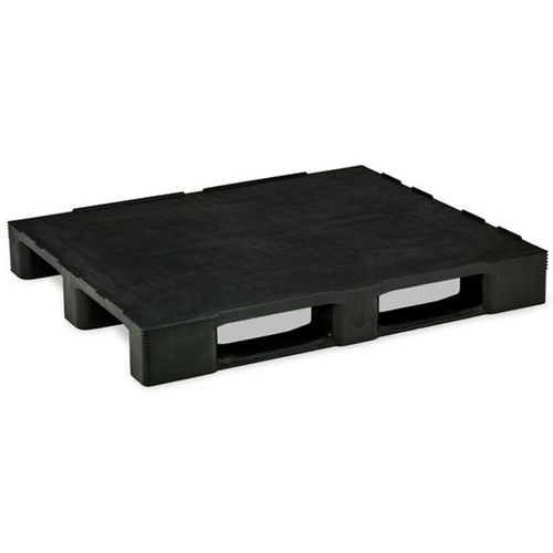 Recycelte Palette, 3 Kufen, geschlossener Boden, schwarz - MDM