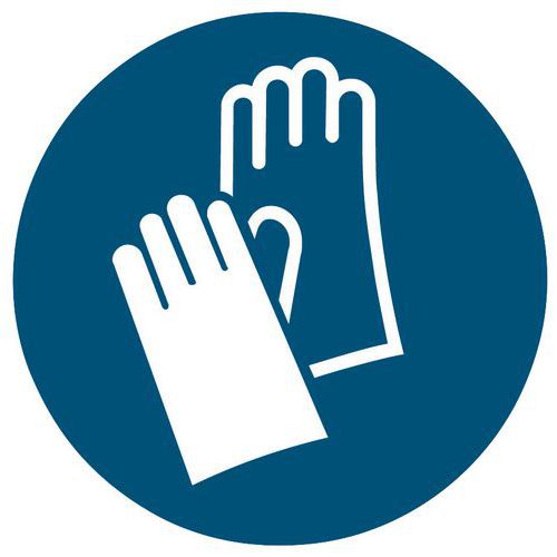 Panneau d'obligation - Port de gants de sécurité obligatoire