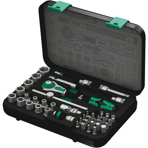Ratschensatz mit Zubehör 1/4 42-teilig - 8100 SA 2 - Wera