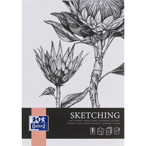 Zeichenblock Sketching Oxford Art, Kartonrücken A4 50 S. 120 g - Oxford