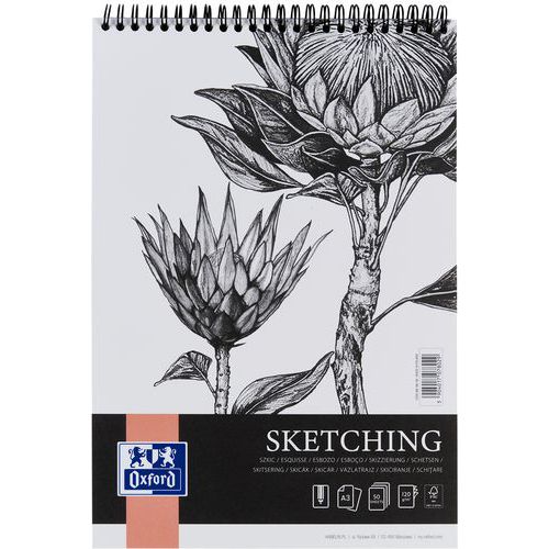 Zeichenblock Sketching Art, integral A3 100 S. 120 g - Oxford