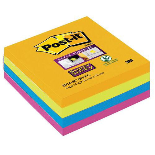 Cube Super Sticky Post-it® 4 Couleurs