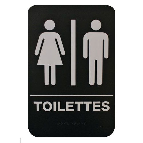Plaque de signalisation Toilettes mixtes - PVC rigide