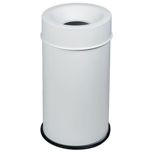 Corbeille blanc anti-feu avec couvercle 50L