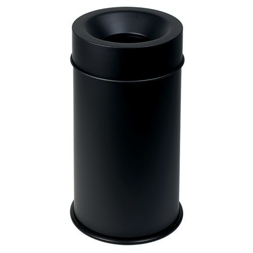 Corbeille noir anti-feu avec couvercle 50L