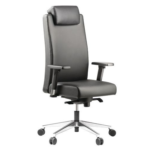 Fauteuil de direction avec dossier haut cuir noir Bost - Sokoa Fauteuil de direction avec dossier haut cuir noir Bost - Sokoa