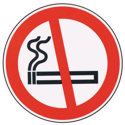 Panneau interdiction - Défense de fumer - Adhésif - Manutan Expert
