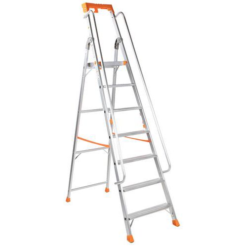 Profitrittleiter aus Aluminium mit Rampe - Manutan Expert