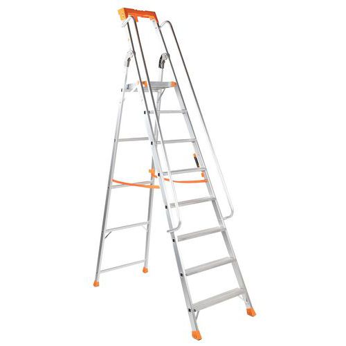Profitrittleiter aus Aluminium mit Rampe - Manutan Expert