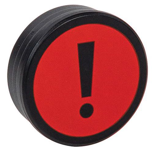 Runder Magnet mit Symbol „Ausrufezeichen“