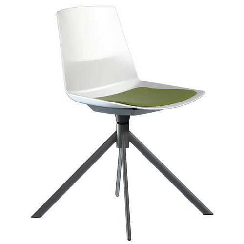 Chaise en coque Clue pied pivotant métal